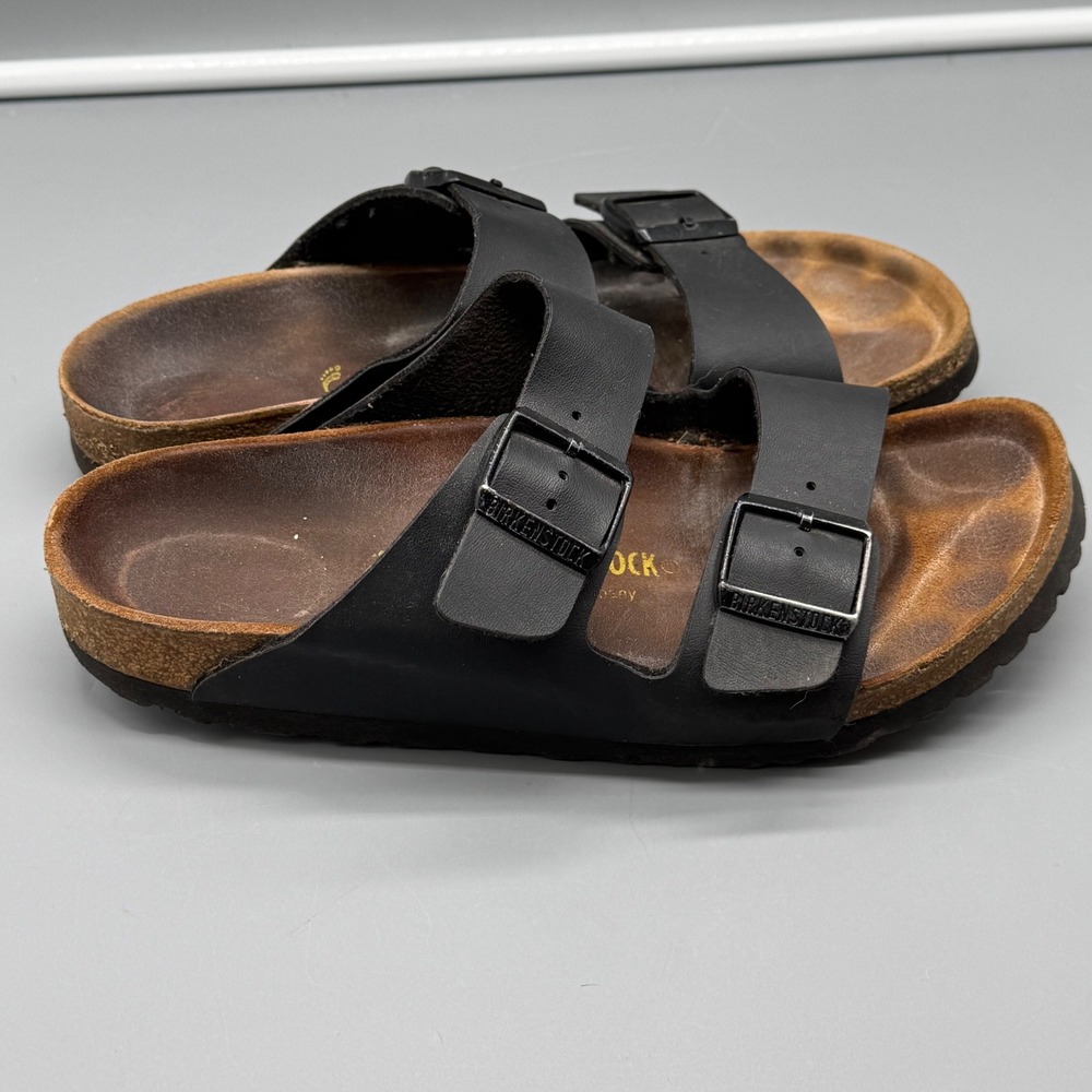 Birkenstock Arizona Black Birko-Flor Two Strap Sandals EU 40 L9 M7 Narrow